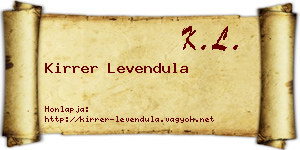 Kirrer Levendula névjegykártya